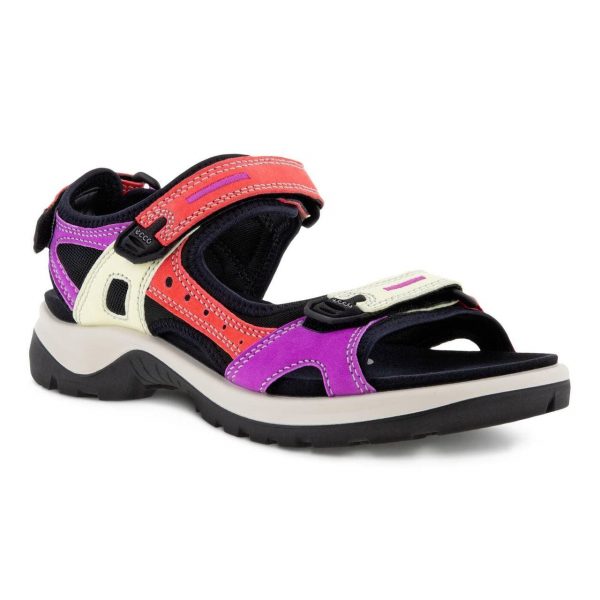 صندل زنانه اکو اصل ECCO Women’s OffRoad Flat Sandal Multicolor Hibiscus