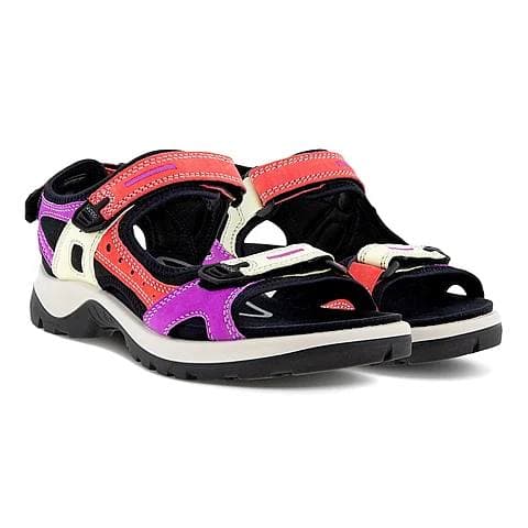 صندل زنانه اکو اصل ECCO Women’s OffRoad Flat Sandal Multicolor Hibiscus